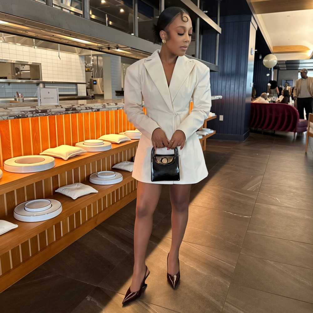 PrettyLittleThing Cream Mini Dress